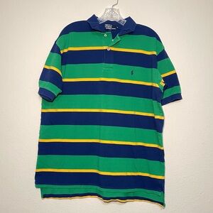 Vintage Polo Ralph Lauren Mens Polo Stripe Short Sleeve Shirt Size XL Multicolor
